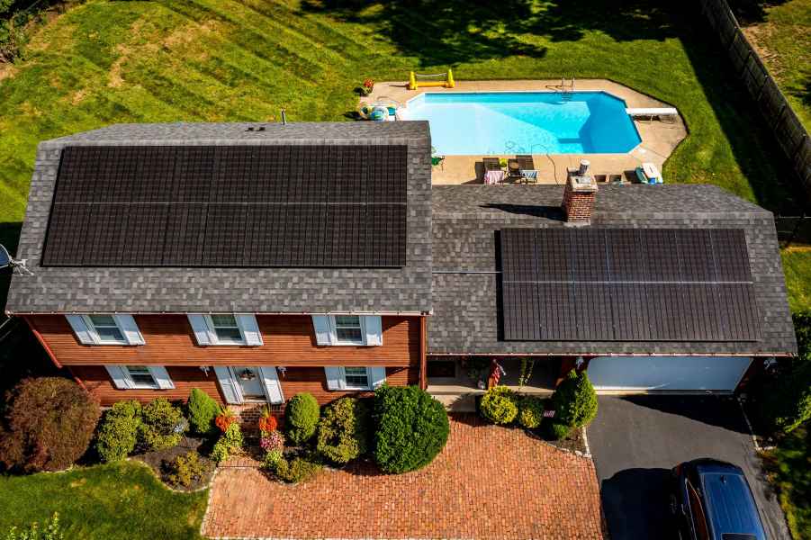 solar install drone photography