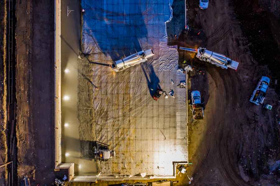 construction site drone photography