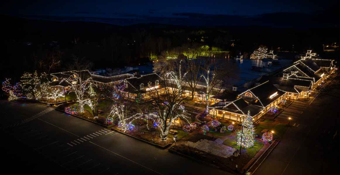 Yankee Candle Christmas Village Drone Photo