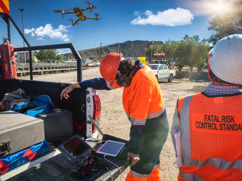drone inspection with inspectors